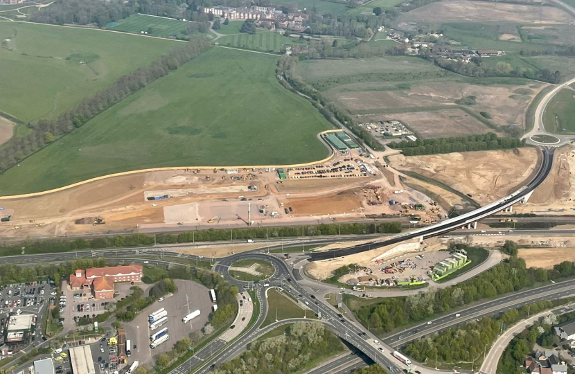 Aerial view of new Beaulieu Park Station works