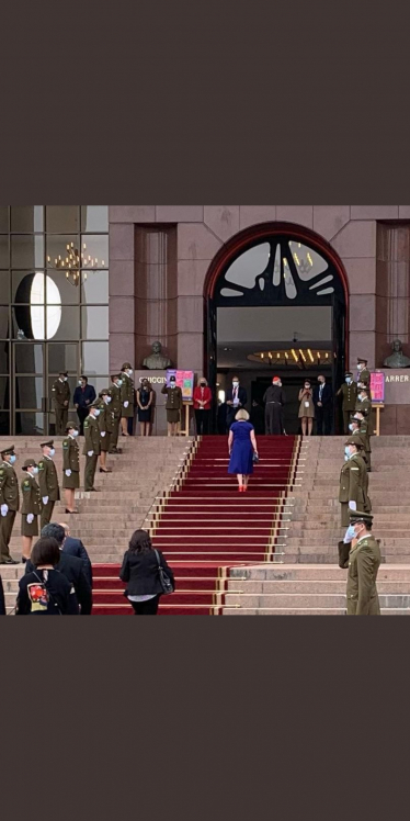Arriving for Inauguration of Chilean President 