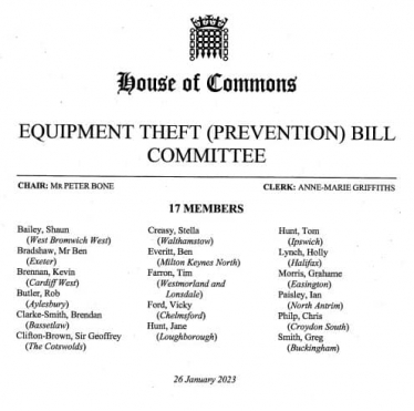 Equipment Theft Bill Committee 